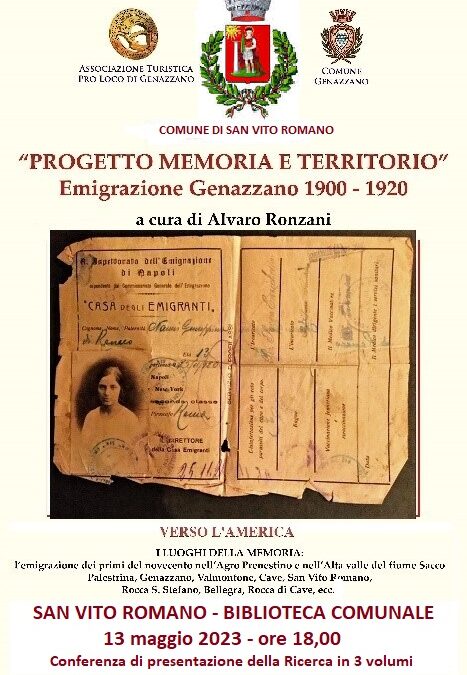 CONFERENZA DI PRESENTAZIONE PROGETTO MEMORIA E TERRITORIO